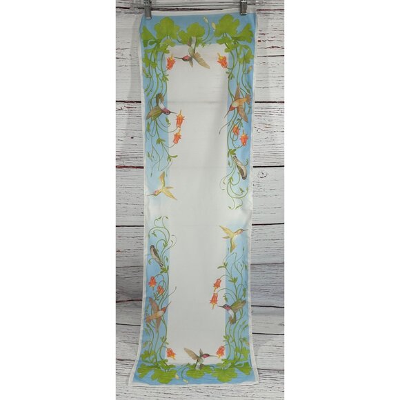 Hummingbird Ladies Neck Scarf Wrap With Floral Design National Wildlife Federati - Picture 3 of 16